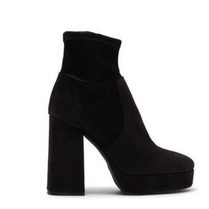 Free People Black leather Suede Platform Boots